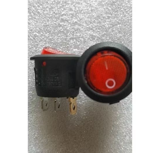 Jual Saklar Bulat Rocker Switch Bulat 20mm 3 Pin (Merah)+LED Merah ...