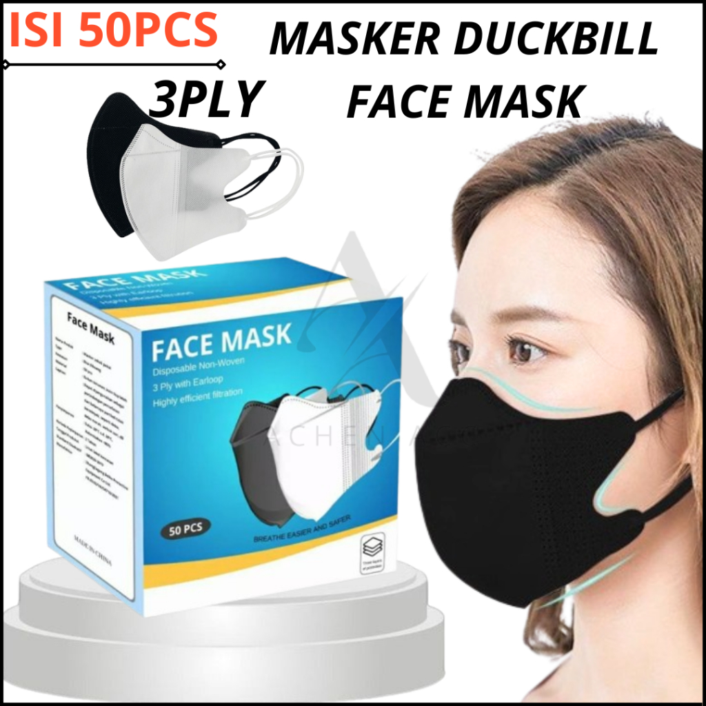 Jual Masker Duckbill FaceMask 1Box Isi 50Pcs Masker Duckbill Earloop ...