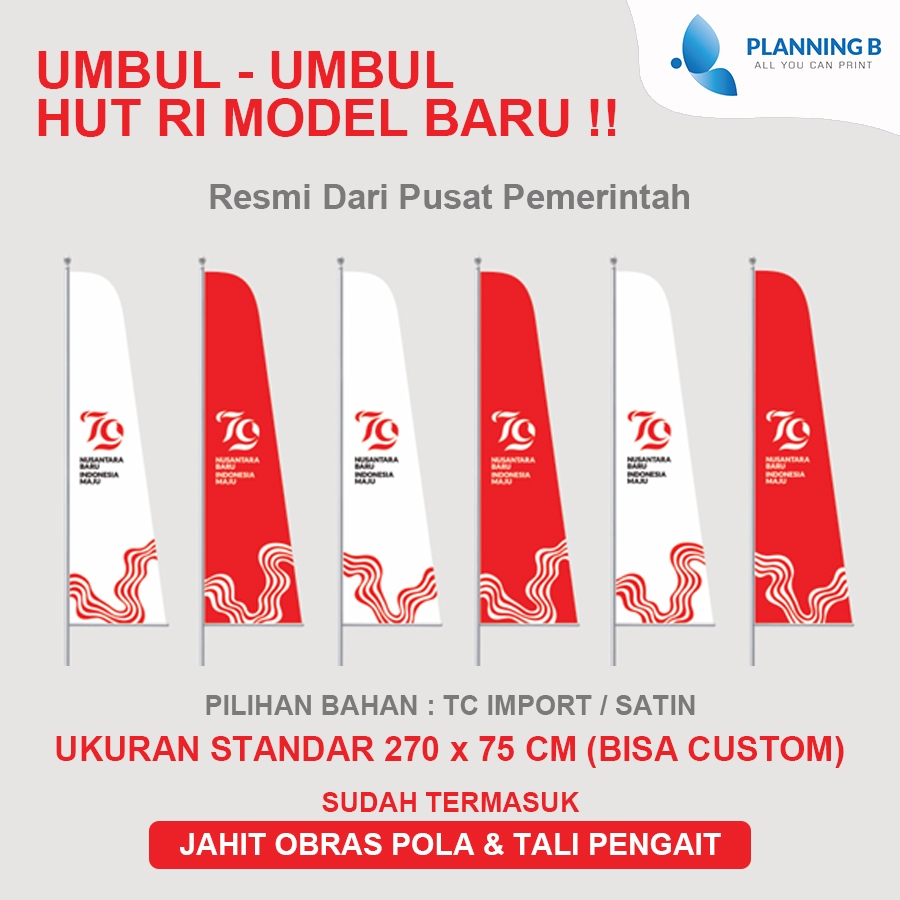 Jual Cetak Print Umbul Umbul Hut Agustusan Merah Putih Kemerdekaan