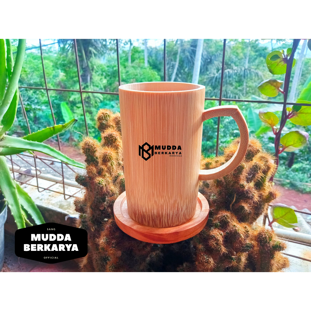 Gelas Cangkir Bambu Unik Kerajinan Tangan Souvenir Cantik Unik Ramah Lingkungan