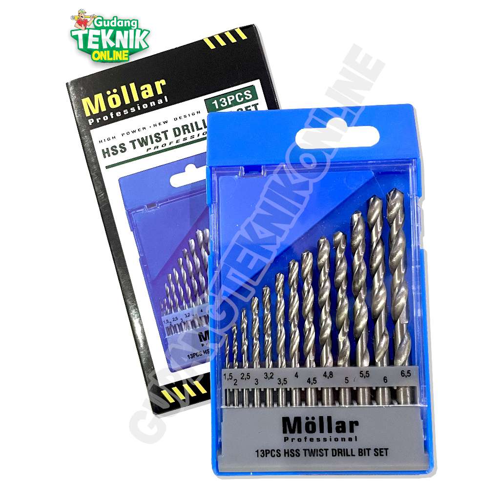 Jual Mata Bor Besi Set 13pcs MOLLAR MLR-DBT13 / Mata Bor Besi HSS Putih ...