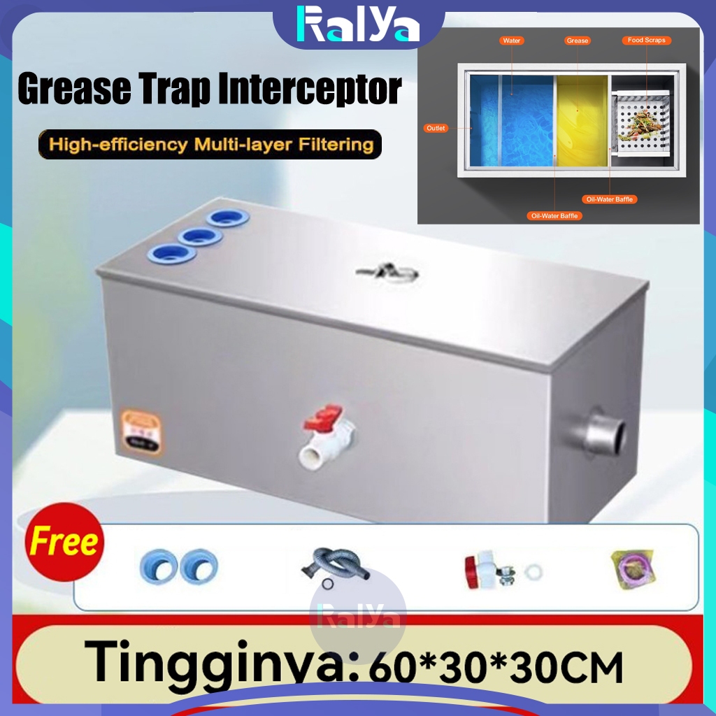 Jual Grease Trap Stainless Steel 60x30x30cm Penyaring Lemak Dapur