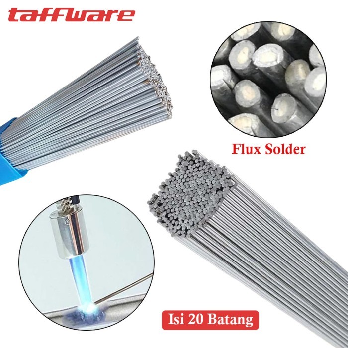 Jual 20pcs Kawat Las Aluminium Alusol Batang Aluminum Flux Suhu Rendah ...