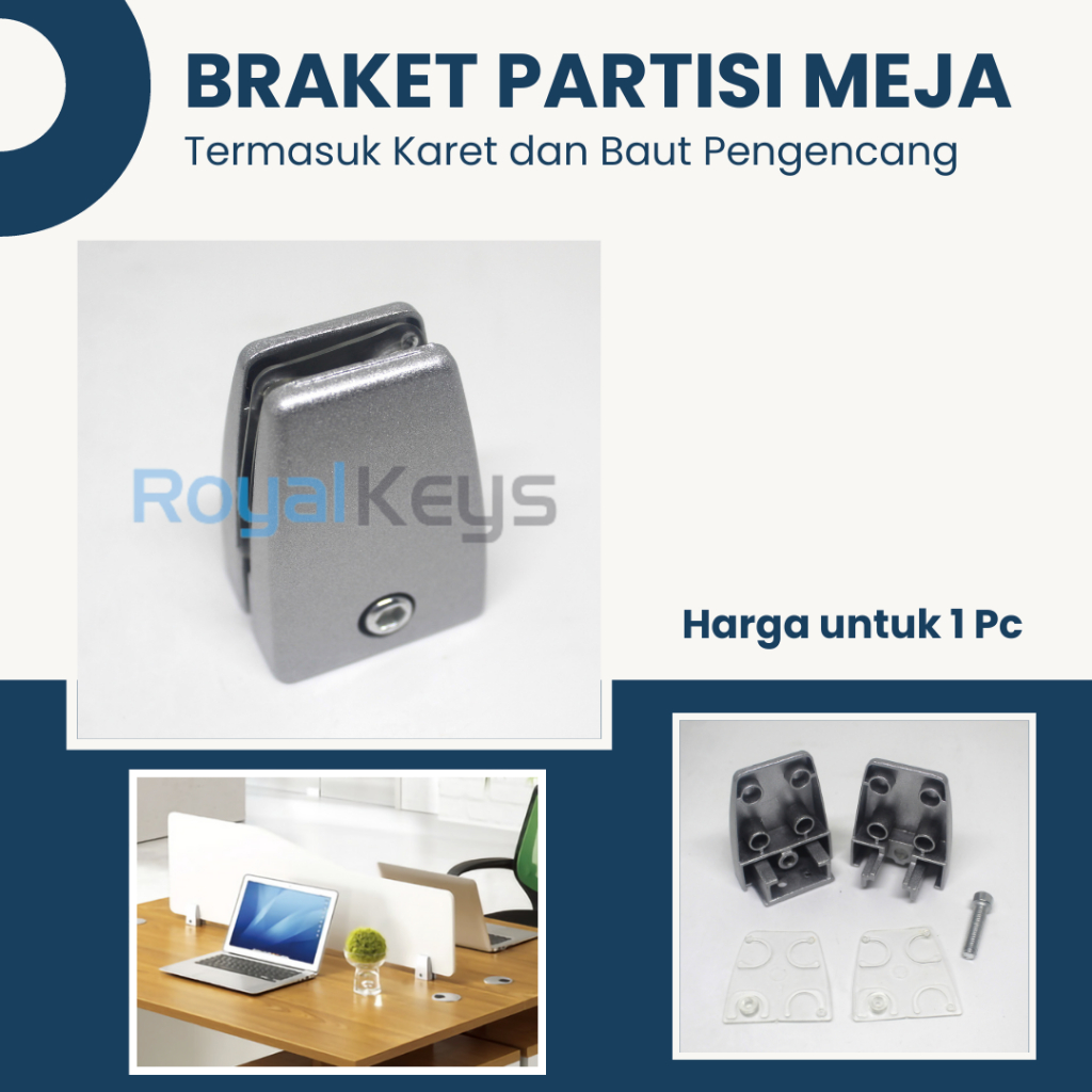 Jual Bracket Ambalan Partisi Braket Penjepit Sekat Meja Kantor Silver Shopee Indonesia