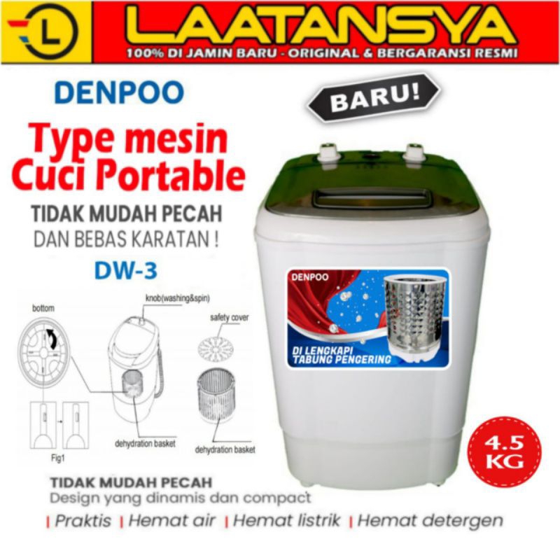 Jual Mesin Cuci Denpoo Portable Mini Dw Kg Shopee Indonesia