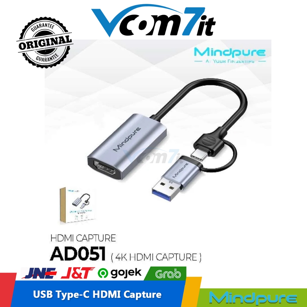 Jual Mindpure 4K 2 In 1 Type C USB 3.0 HDMI Video Capture Record ...