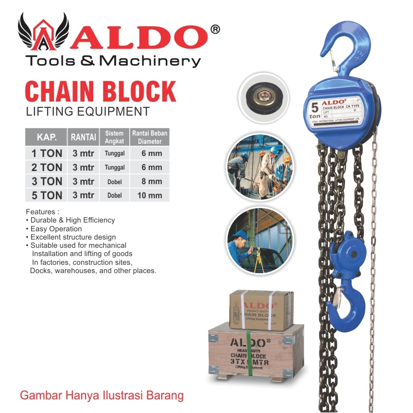 Jual CHAINBLOCK RANTAI 3 METER / CHAIN BLOCK / KATROL / TAKEL / KEREKAN ...