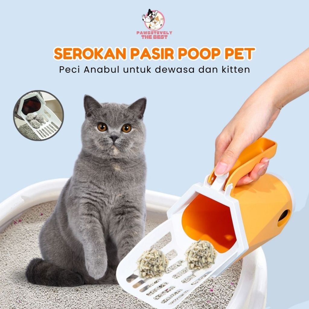 Jual Sekop Litter Box Kucing Serokan Pasir Poop Pet Cat Scoop Bonus ...