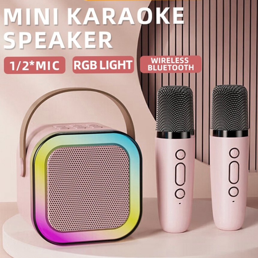 Jual Karaoke Speaker Bluetooth RGB 1 Mic / 2 Mic Wireless - Speaker K12 ...