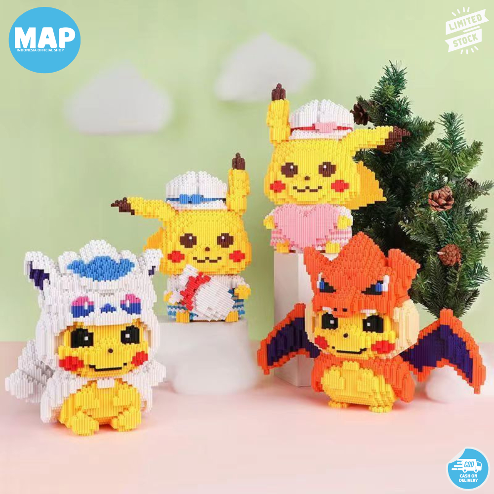 Jual MAP Nano Building Blocks Pikachu Blok Bangunan Besar 3D Model ...