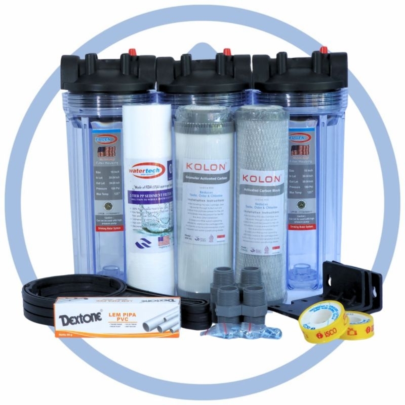 Jual Paket Filter Air Kotor dan Bau 3 tahap EUGEN CLEAR 10 inch ...