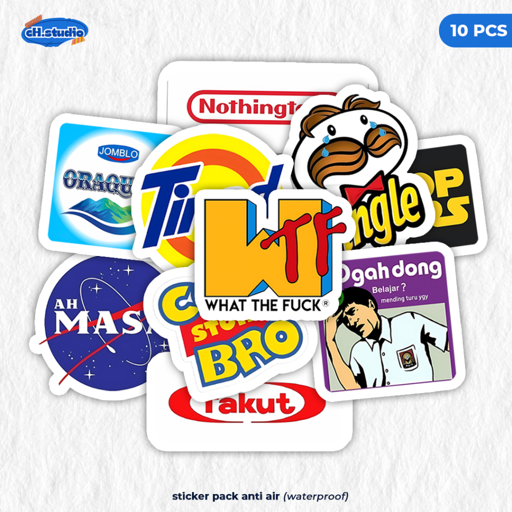 Jual Stiker Pack LOGO BRAND PARODY Aesthetic Glossy Tahan Air ...
