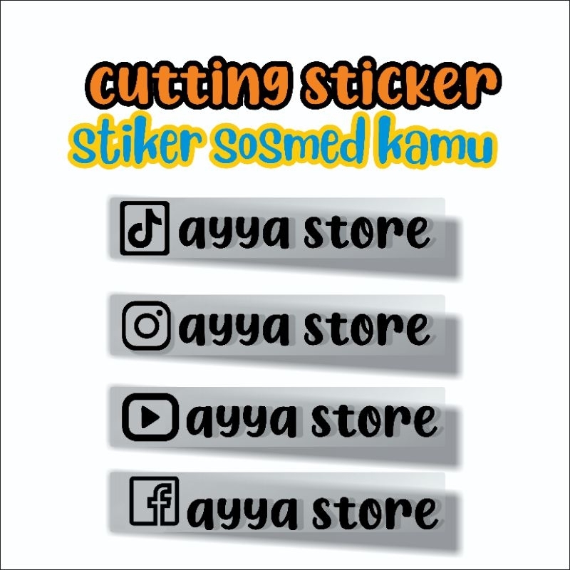 Jual stiker cutting nama custom sosmed | Shopee Indonesia