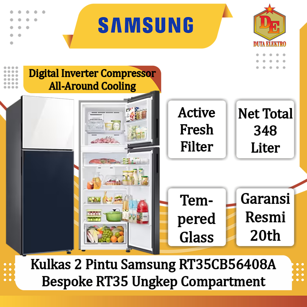 Jual Kulkas 2 Pintu Samsung RT 35 CB56408A Bespoke RT35 Ungkep ...