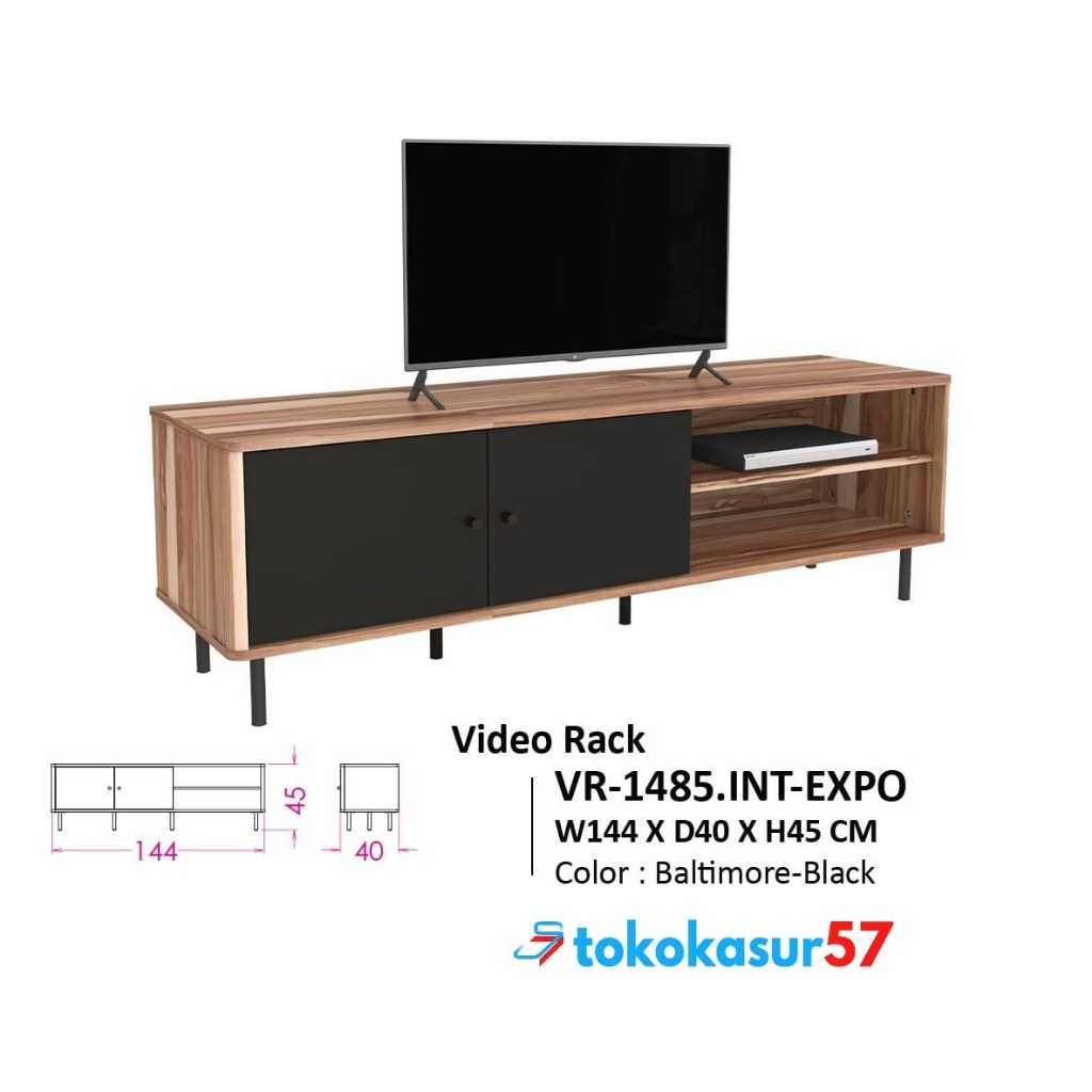 Jual Meja TV / Rak TV + Video Rack ukuran 145x40x45 cm EXPO VR-1485 ...