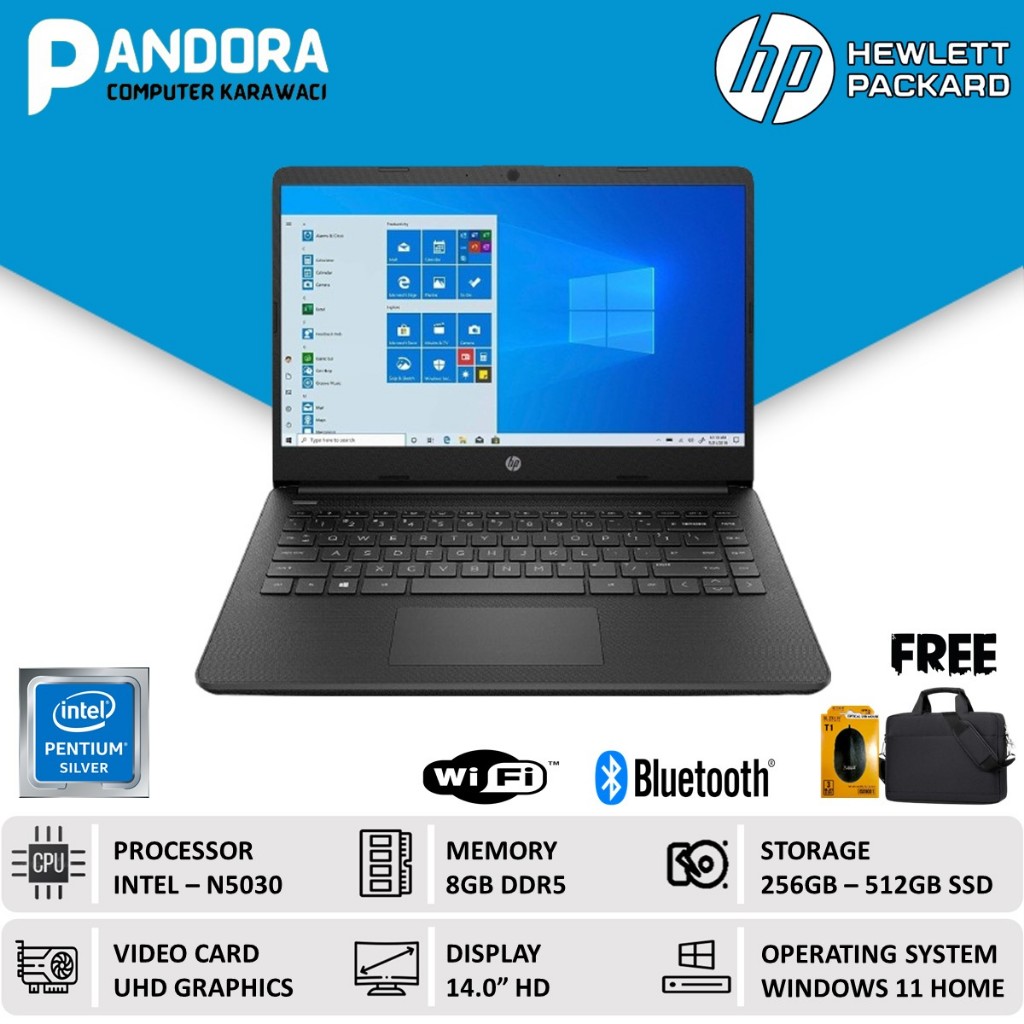 Jual LAPTOP HP 14 INTEL PENTIUM SILVER N5030 8GB 512GB SSD WINDOWS 11 ...