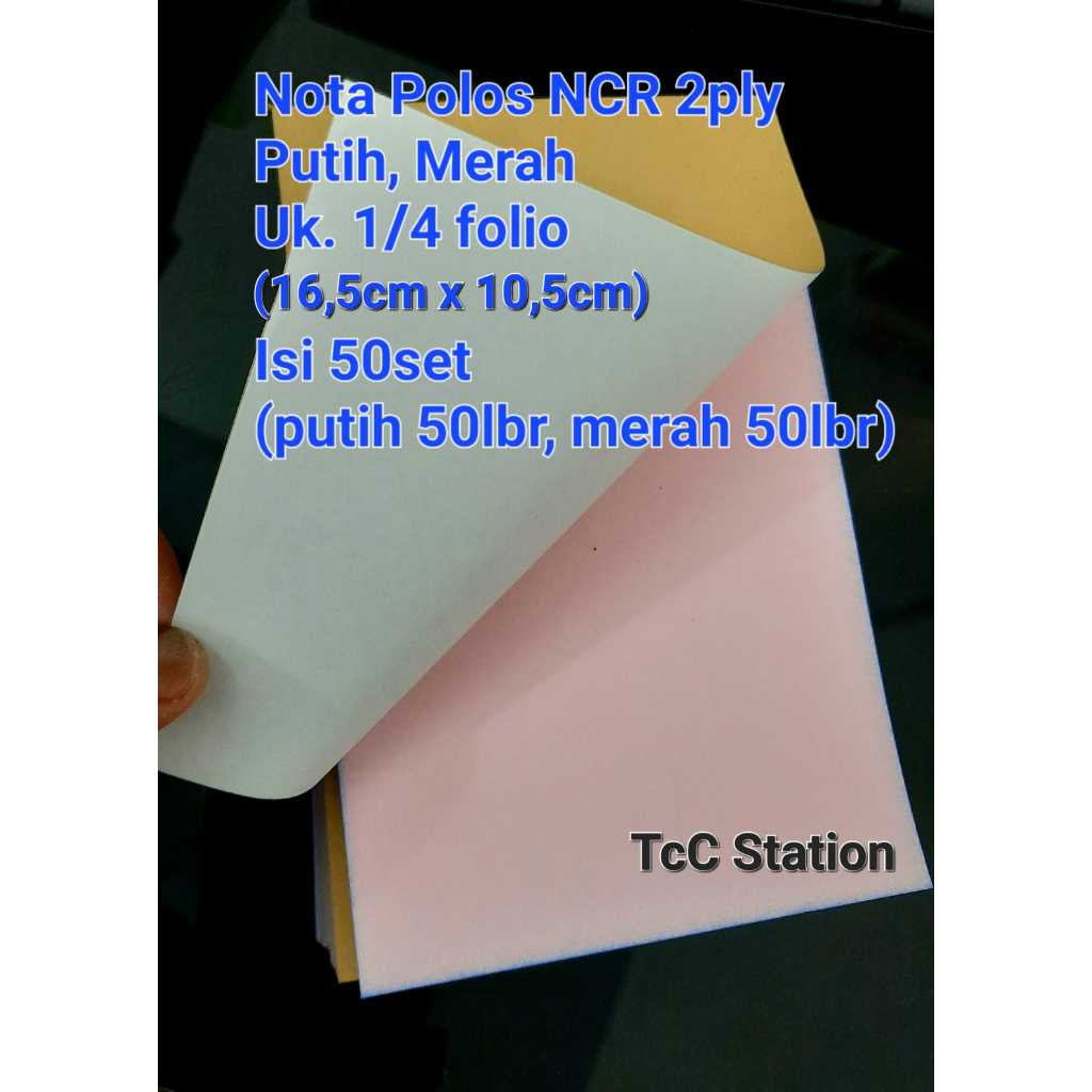 Jual 1 PAK 5 BUKU Nota POLOS NCR 2ply isi 100 lembar 1/4 folio 2 ...