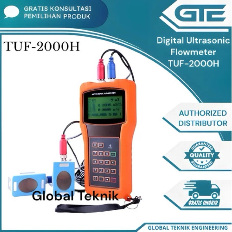 Jual TUF-2000H Digital Ultrasonic Flowmeter TM-1 TS-2 Flow Meter DN15 ...