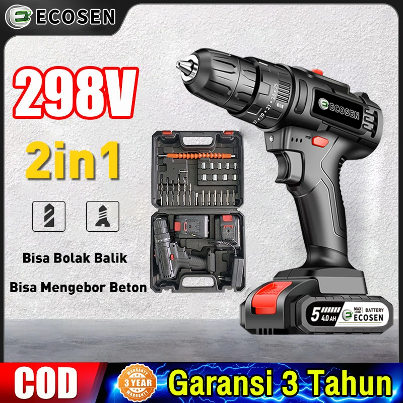 Jual ECOSEN Bor baterai 299VF Bor Tanpa Kabel Bor Listrik Bor Listrik