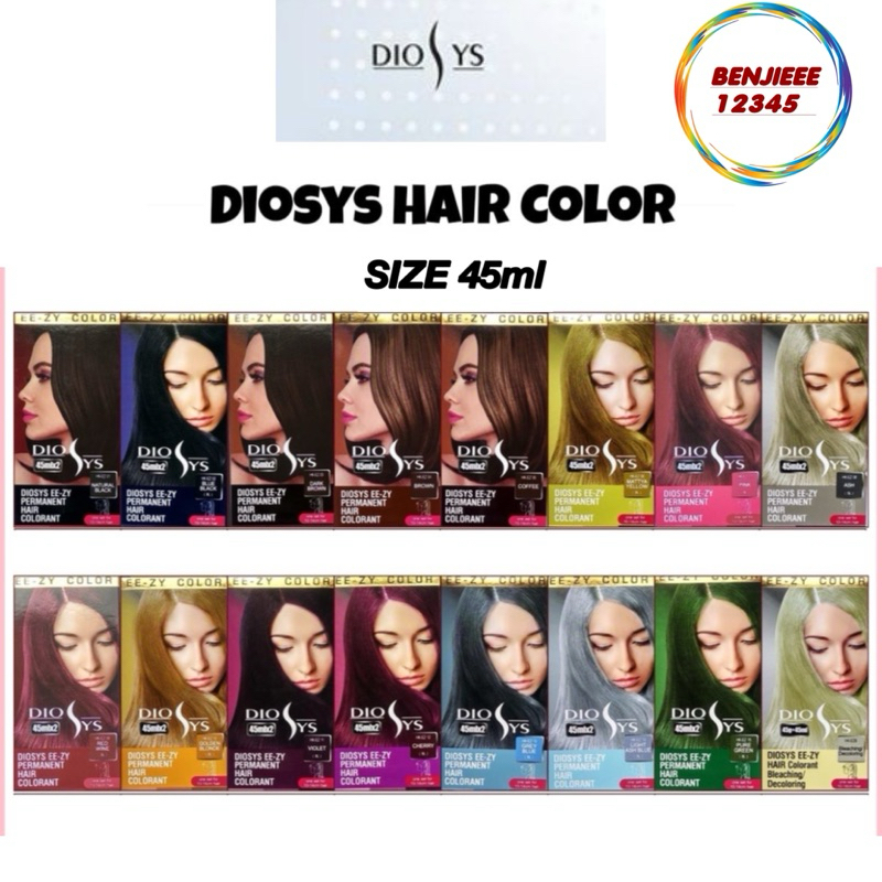 Jual (45ml Kecil) Diosys Hair Color permanent 45ml colour colorant cat ...