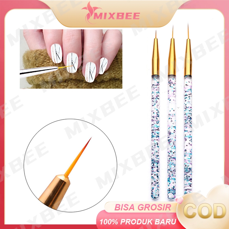 Jual Set 3pcs Kuas Kuku Nail Art Drawing Set Kuas Lukis Garis Gagang ...