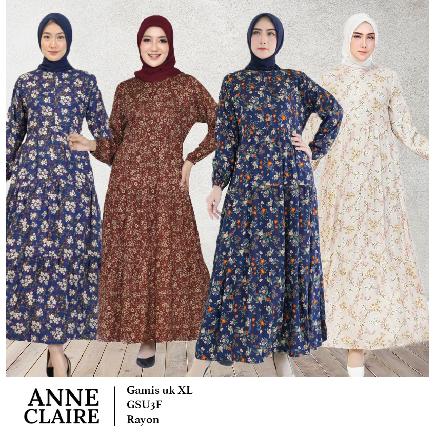 Jual Gamis Resleting Rempel Rayon (GSU3F) uk XL Anne Claire Dewasa ...