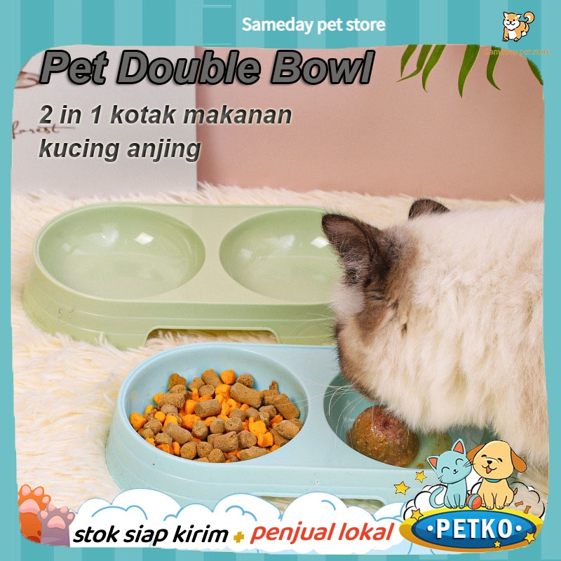 Jual Mangkok Makan Kucing 2 in 1 Bowl Tempat Wadah Makan Minum Anjing ...