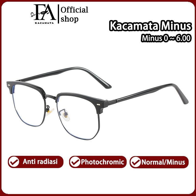 Jual Kacamata Minus Photocromic Anti Radiasi Blueray Wanita Cowok Pria