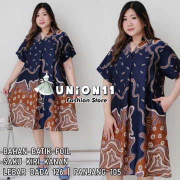 Union11 Dress Batik Jumbo Wanita Dress Jumbo Wanita Ld 126 Baju Jumbo Wanita Baju Kerja Wanita