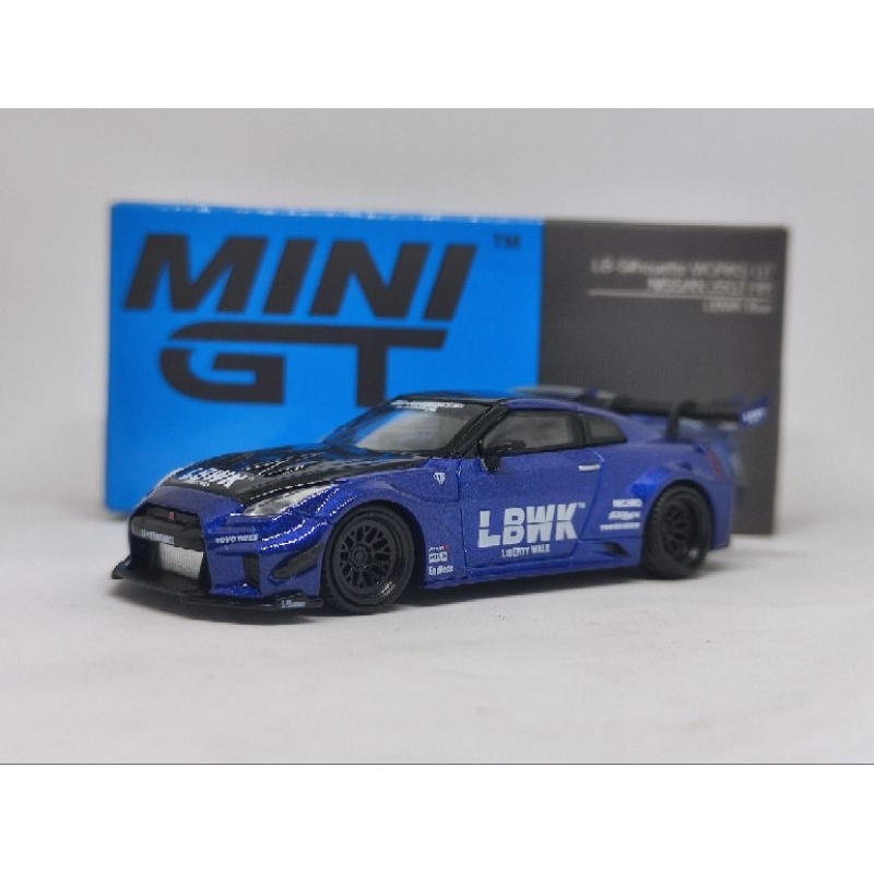 Jual Mini GT 299 Nissan GT-R R35 LB Silhouette Works LBWK Blue | Shopee ...