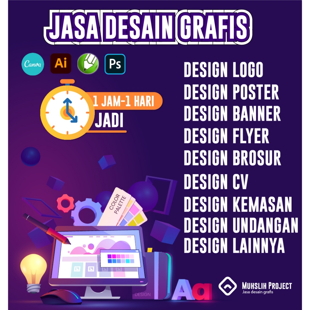 Jasa design Logo, Banner, seragam, kemasan, brosur, Sertifikat, Flyer, poster, neon box,undangan, Cv