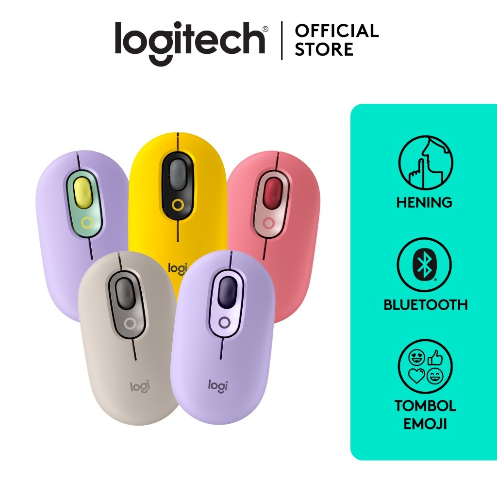 Jual Logitech POP MOUSE Wireless Bluetooth Silent Emoji | Shopee Indonesia