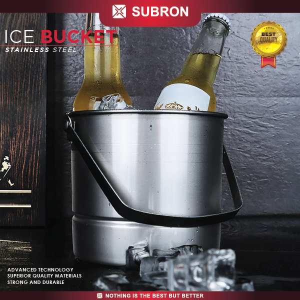 Jual SUBRON Ice Bucket Stainless Steel 1.6L Wadah Ember Motif Es Batu ...