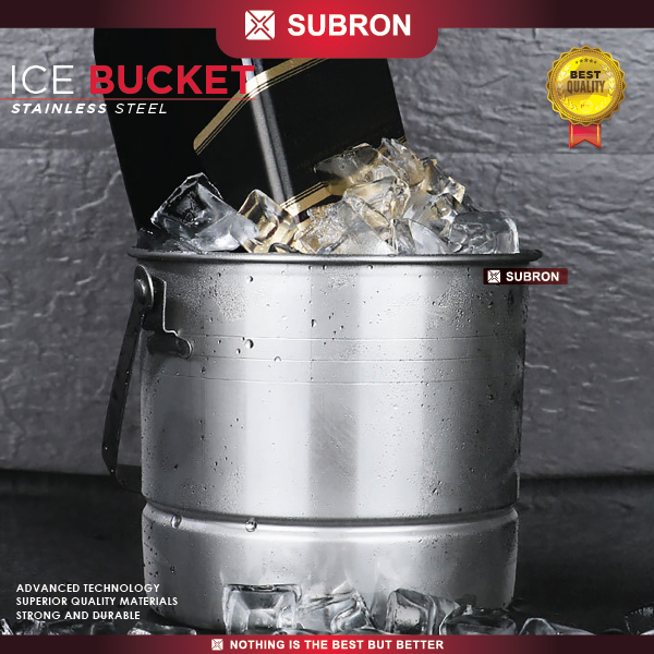 Jual SUBRON Ice Bucket Stainless Steel 1.6L Wadah Ember Motif Es Batu ...