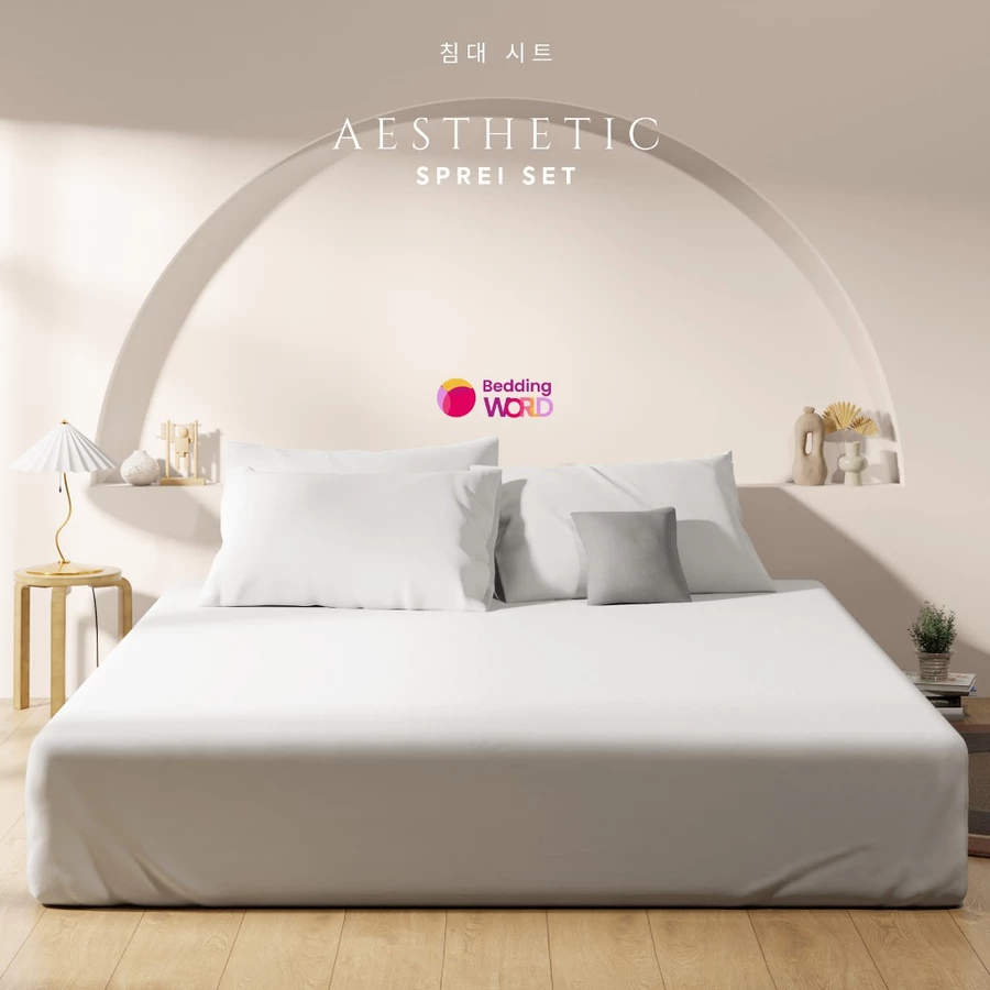 Sprei Katun Polos Aesthetic Korea Kingsize Premium