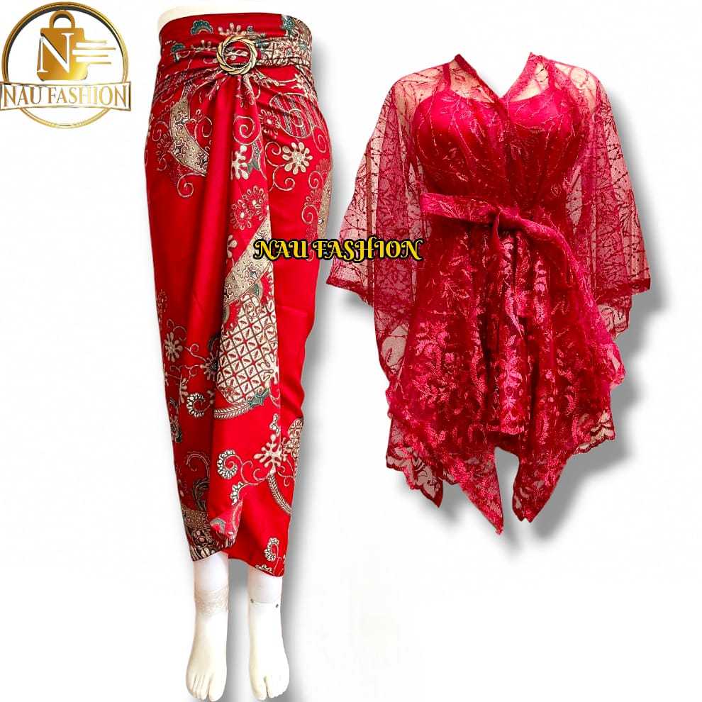 Jual Set Outer Cardigan Bawahan Lilit Batik Plus Manset Outfit Warna ...