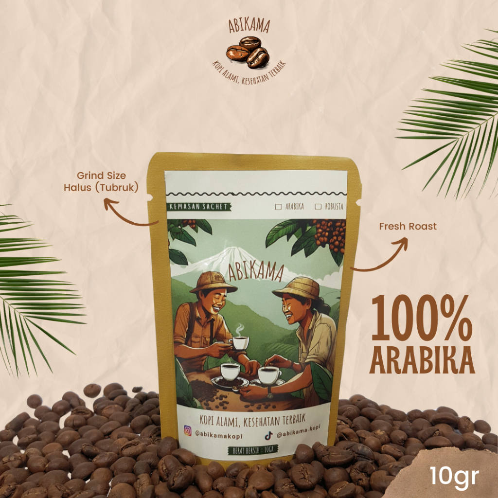 Jual KOPI ARABIKA JAWA BARAT KEMASAN SACHET 10GR | ABIKAMA KOPI (BUBUK ...
