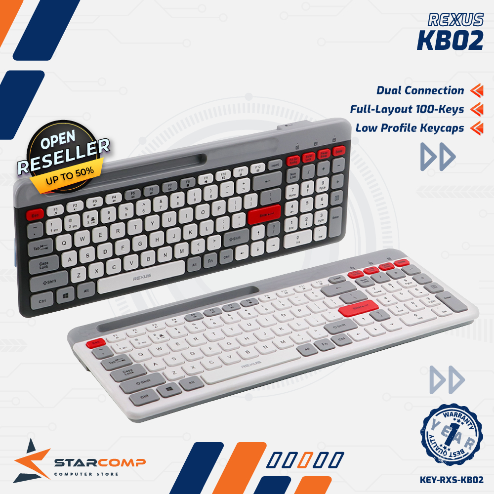 Jual Rexus KB02 Wireless Keyboard Dual Connection Mosaic KB-02 | Shopee ...