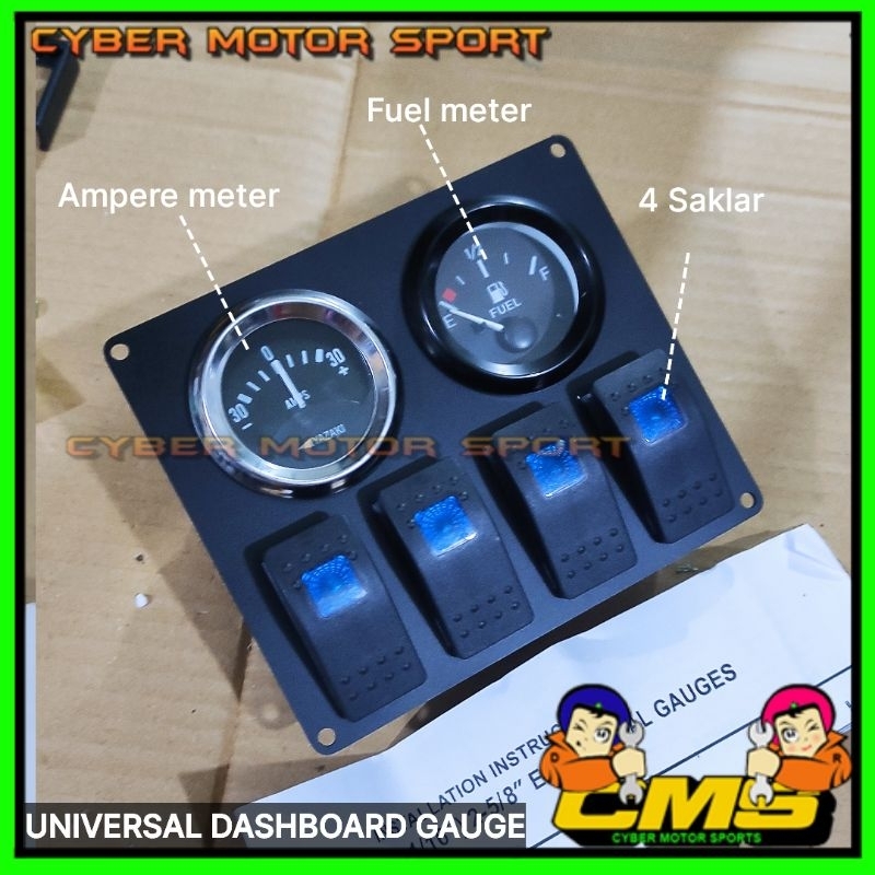 Jual Indikator mobil Temperature plus fuel meter universal ampere ...