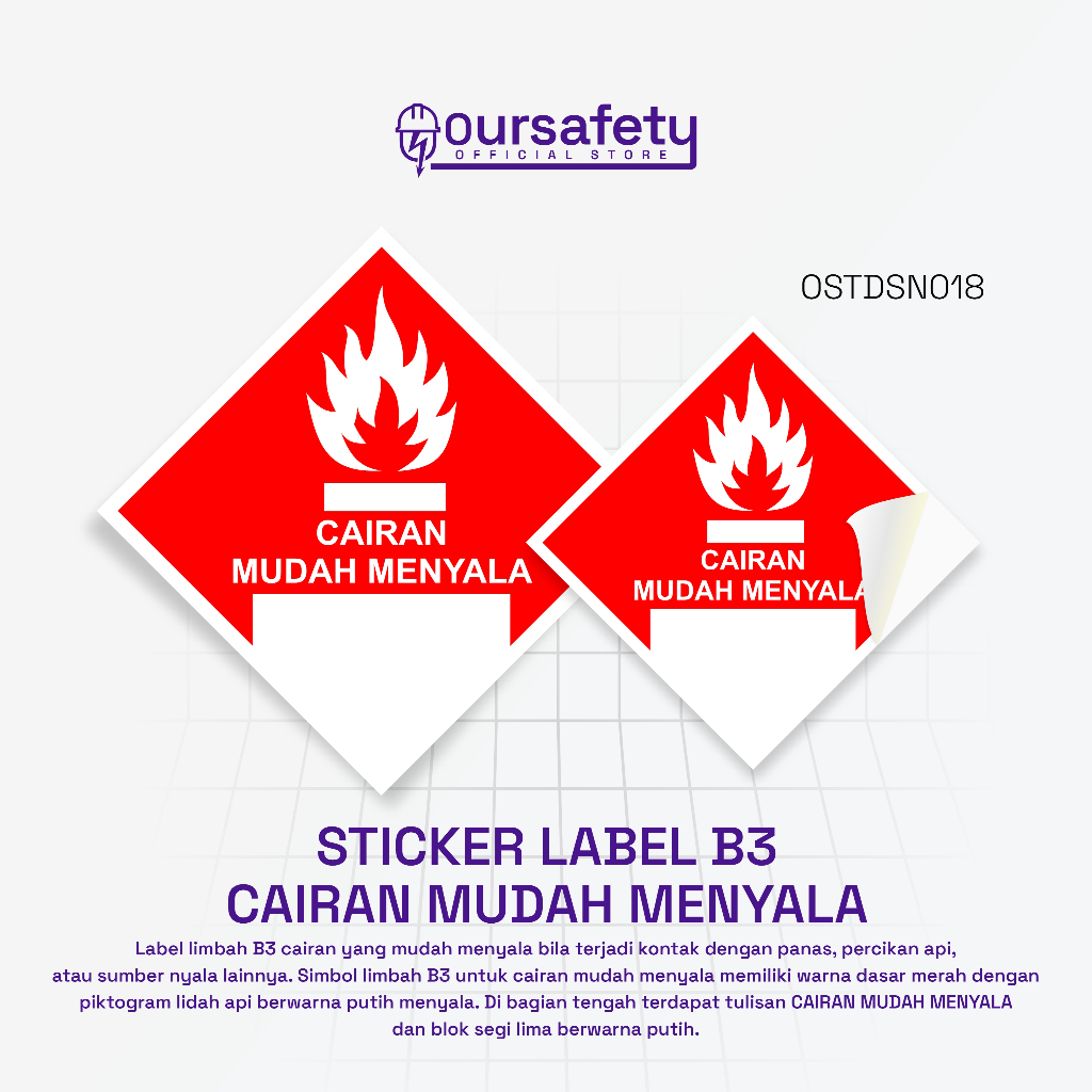 Jual Stiker B3 - Cairan Mudah Menyala - Label Keamanan Bahan Berbahaya ...