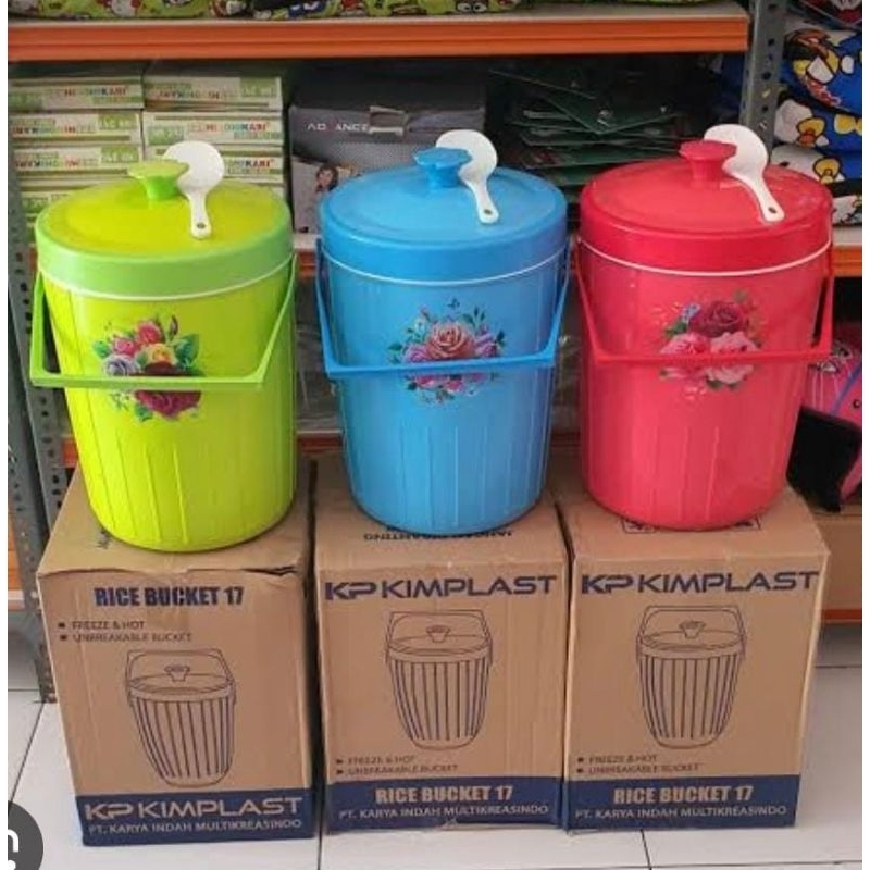 Jual RICE BUCKET 17LITER RICE BUCKET KIMPLAST RICE BUCKET TEBAL TEMPAT ...