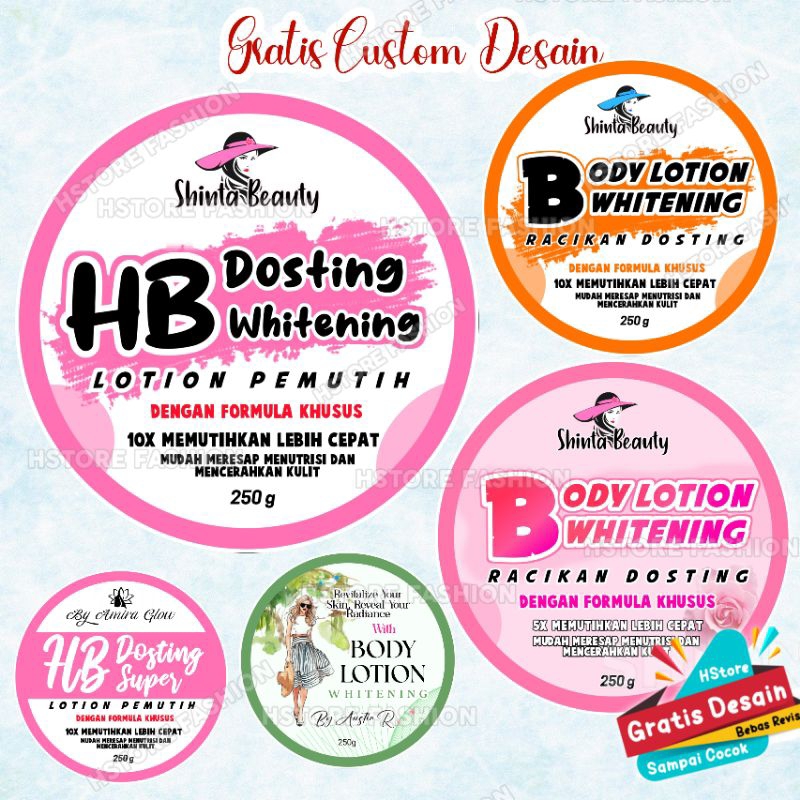 Jual Stiker Label HB Sticker Lotion Stiker Lulur Kecantikan Gratis ...