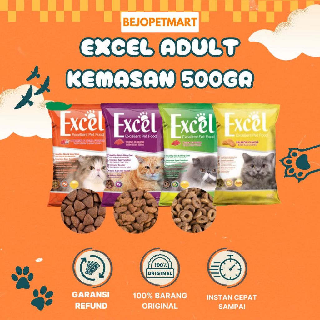 Jual Excel 500GR FRESHPACK CAT FOOD EXCEL UNGU HIJAU KUNING ORANGE ...