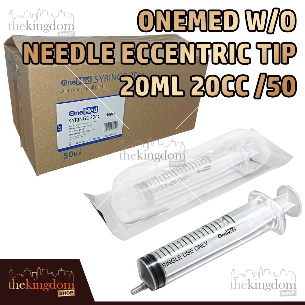 Jual Onemed Disposable Syringe without Needle Eccentric Tip 20ml 20cc ...