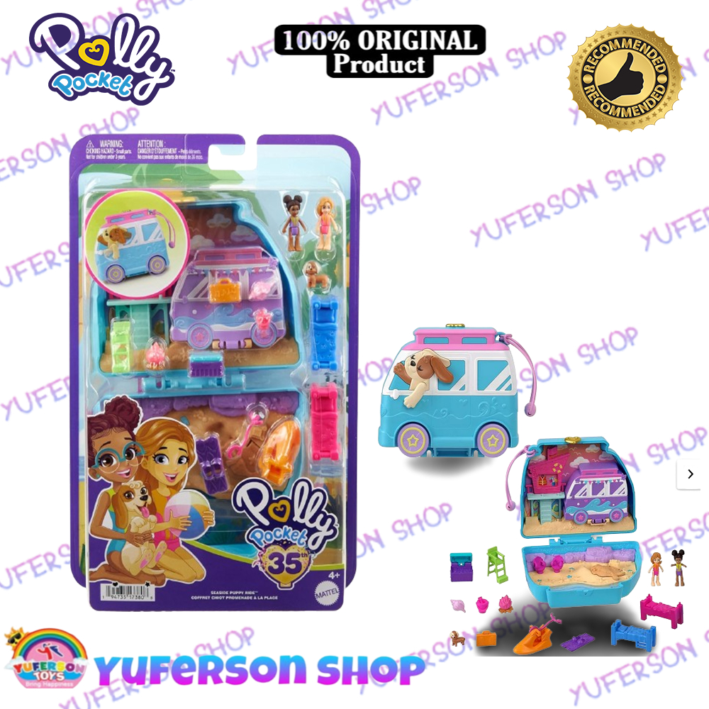 Jual Polly Pocket 35th Anniversary Seaside Puppy Ride HRD34 | Shopee ...