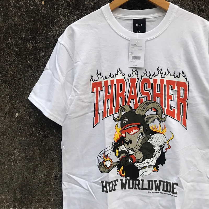 Jual HUF X THRASHER RINCON TSHIRT WHITE | Shopee Indonesia