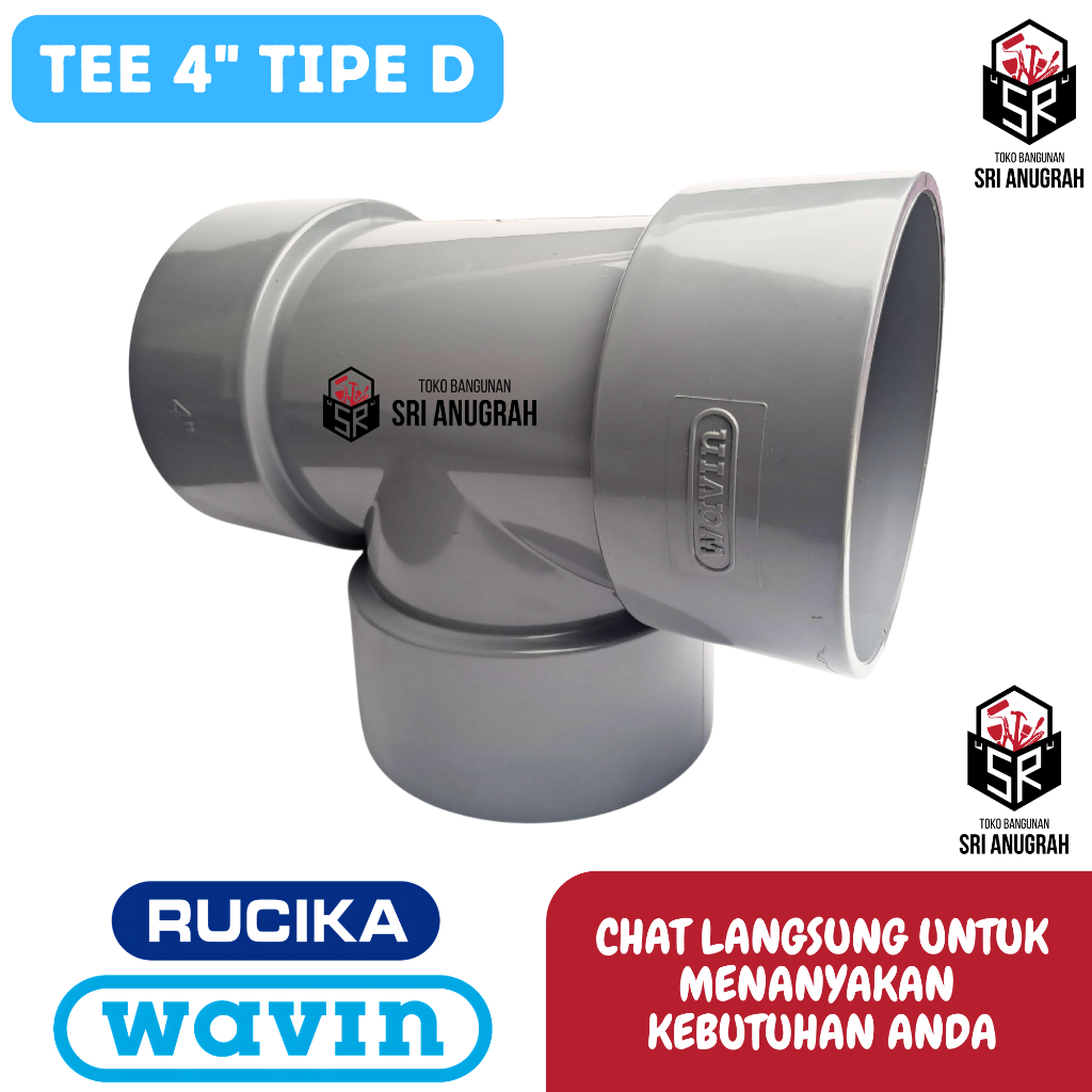 Jual RUCIKA WAVIN Tee Sambungan Pipa Air 4 INCH TIPE D | Shopee Indonesia