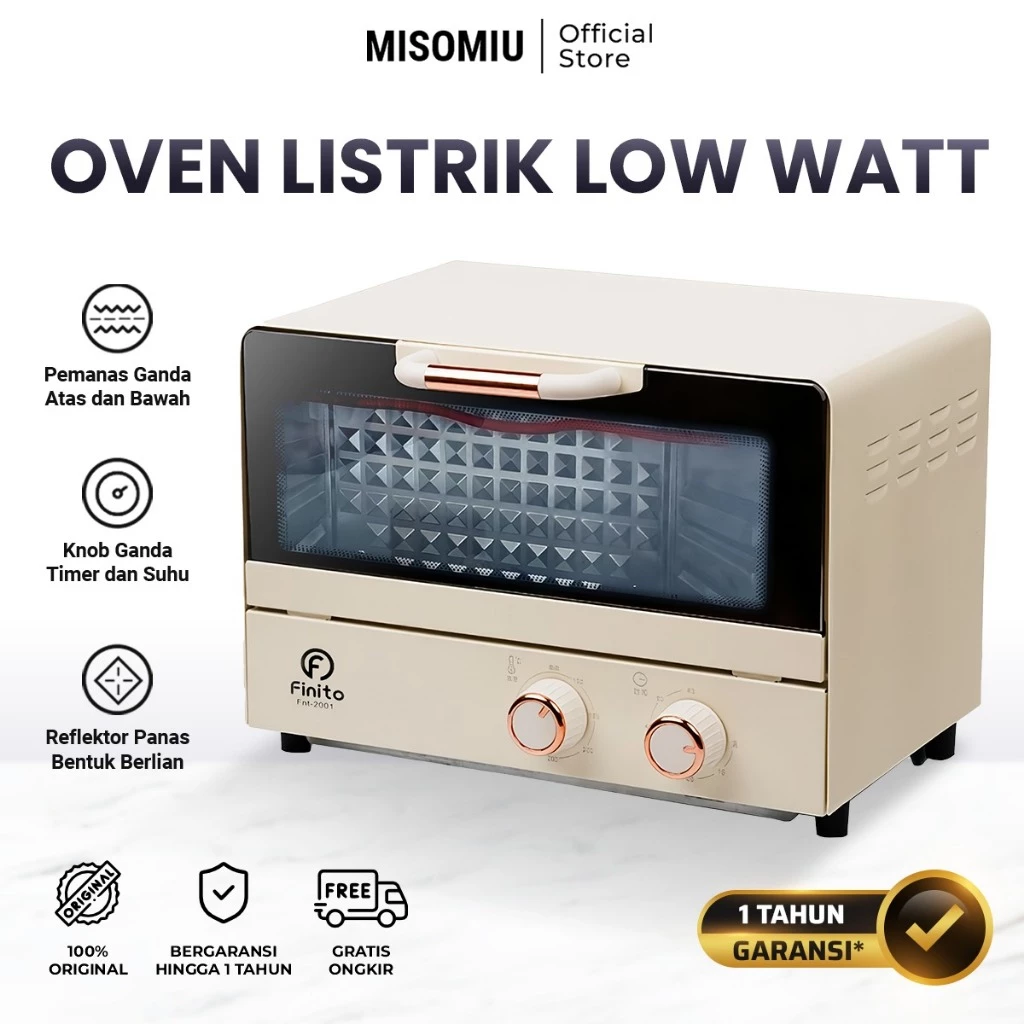 Oven listrik low watt 13 liter multifungsi kontrol suhu timer