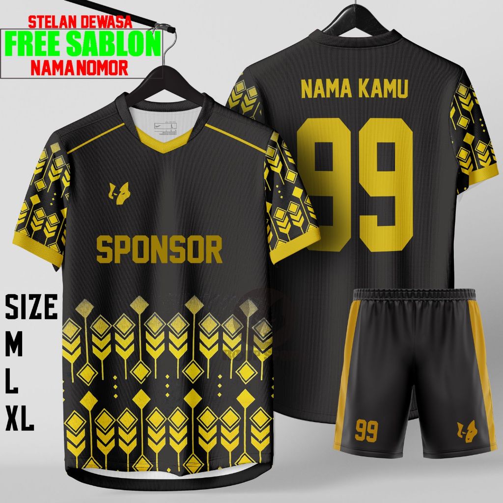 Jual Baju Bola Gratis Sablon Nama+Nomor Punggung Stelan Jersey - Main Image