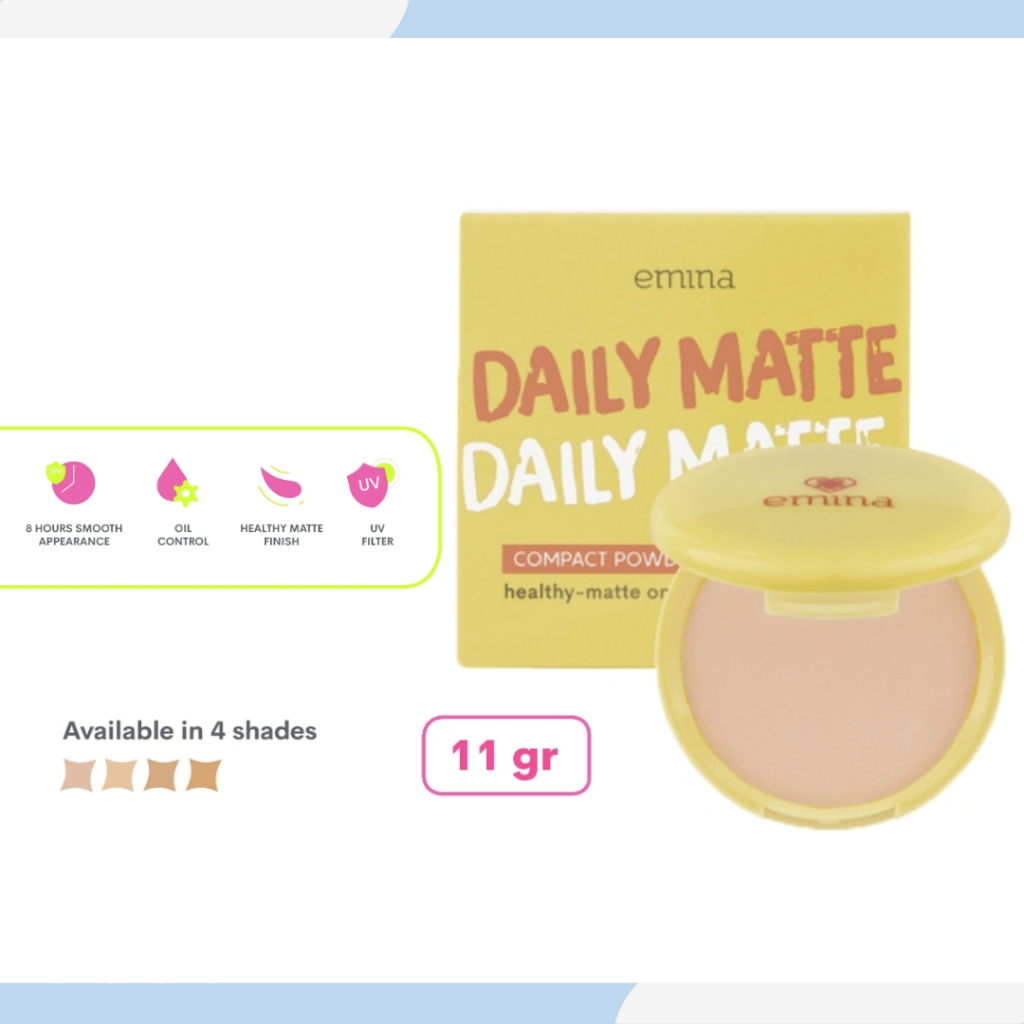 Jual Emina Daily Matte Compact Powder 11g | Bedak Padat | Shopee Indonesia